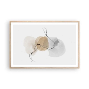 Póster en marco roble claro - Pompas de aire - 91x61 cm