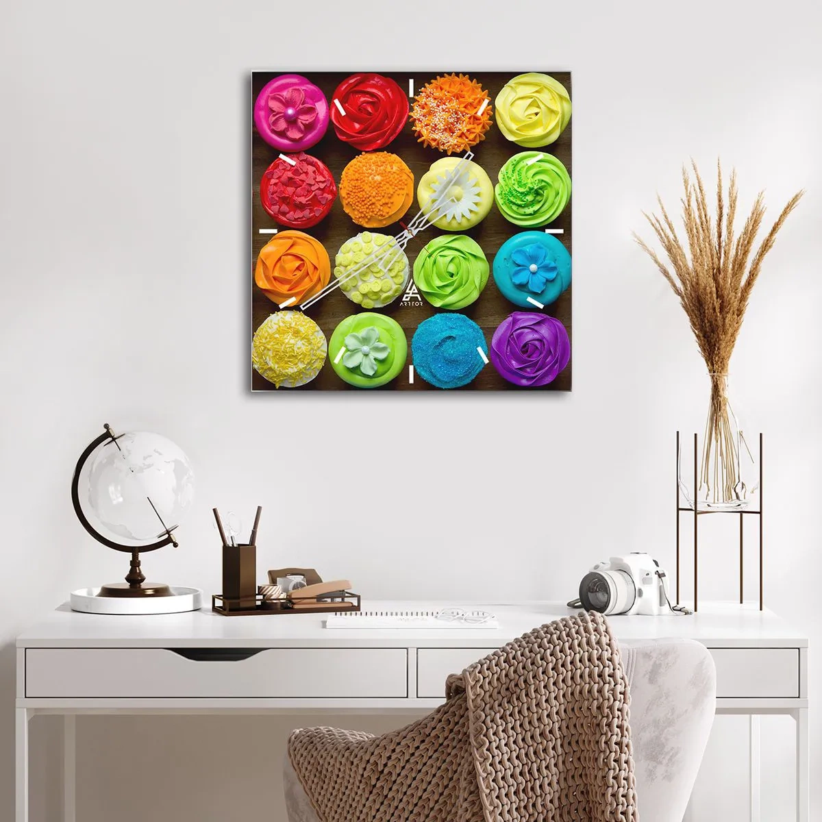 Reloj de pared - Reloj de vidrio - Cada uno diferente - todos deliciosos - 40x40 cm