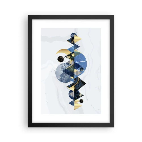 Póster en marco negro - Paisaje geométrico - 30x40 cm