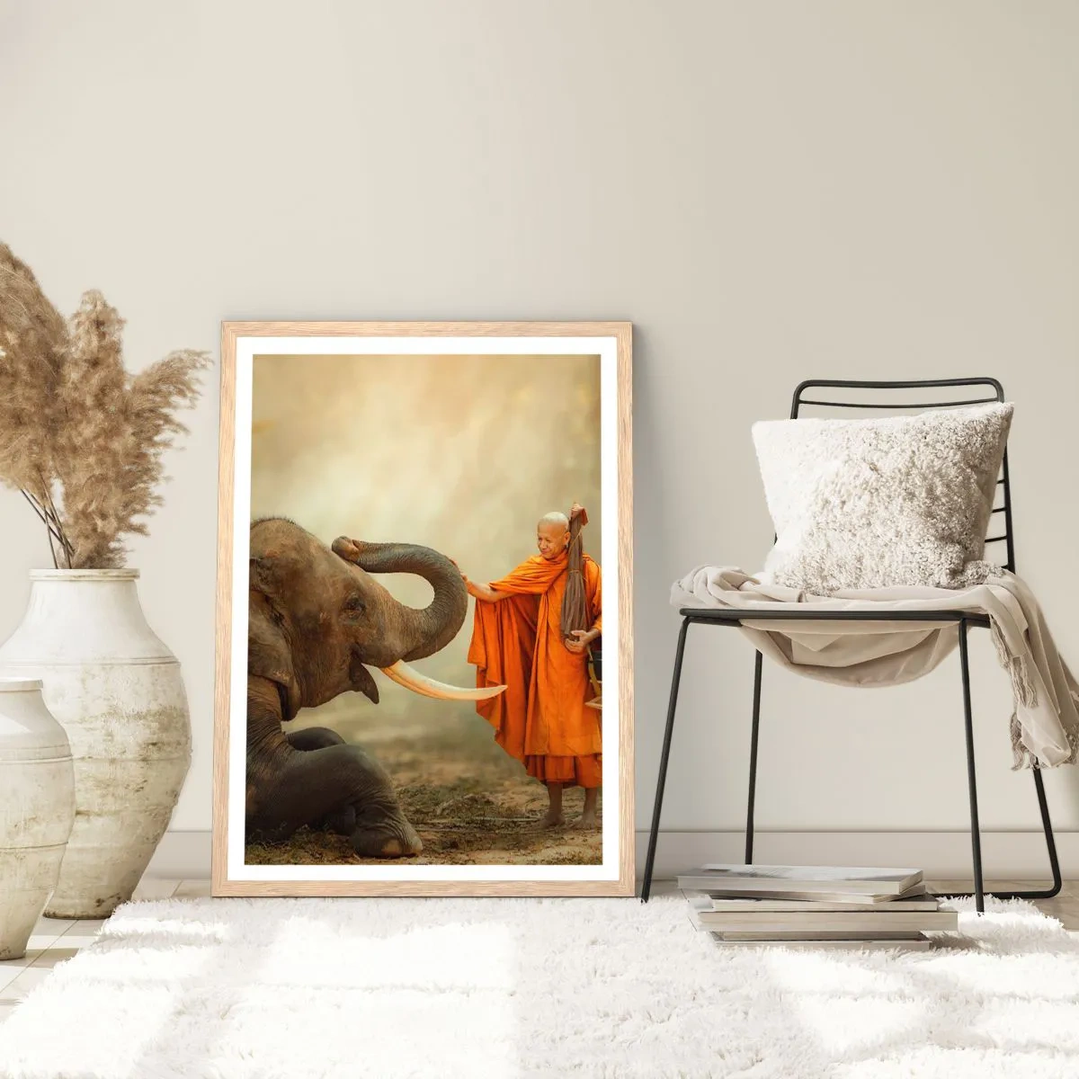 Póster en marco roble claro - Un encuentro en un viaje - 61x91 cm