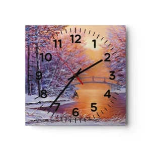 Reloj de pared - Reloj de vidrio - Reunámonos aquí - 40x40 cm