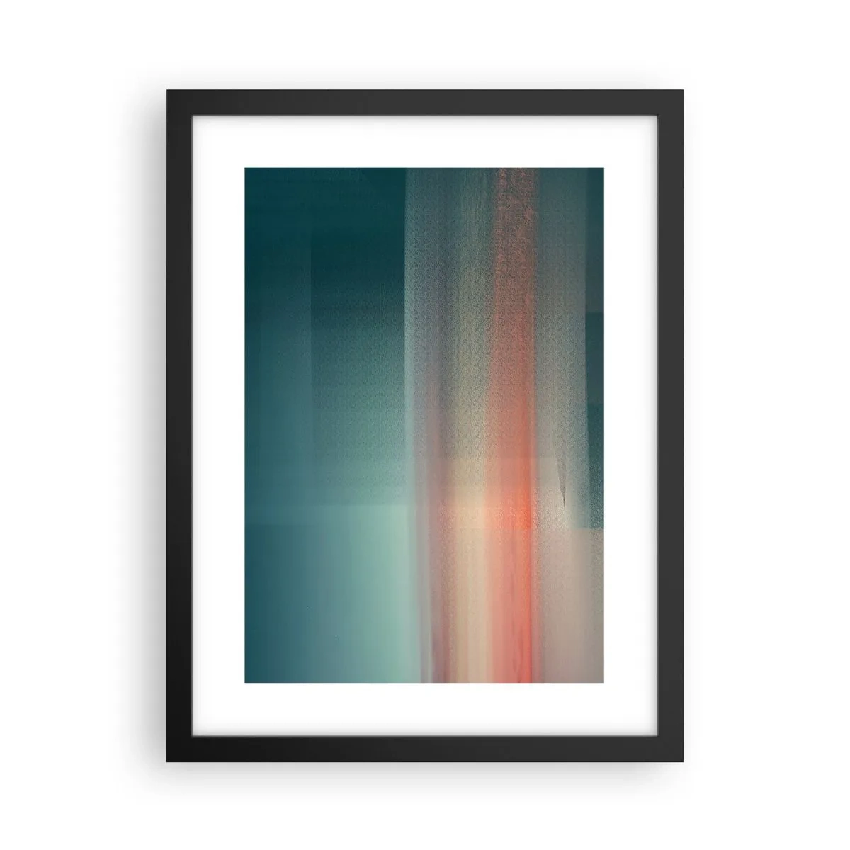 Póster en marco negro - Abstracción: ondas de luz - 30x40 cm