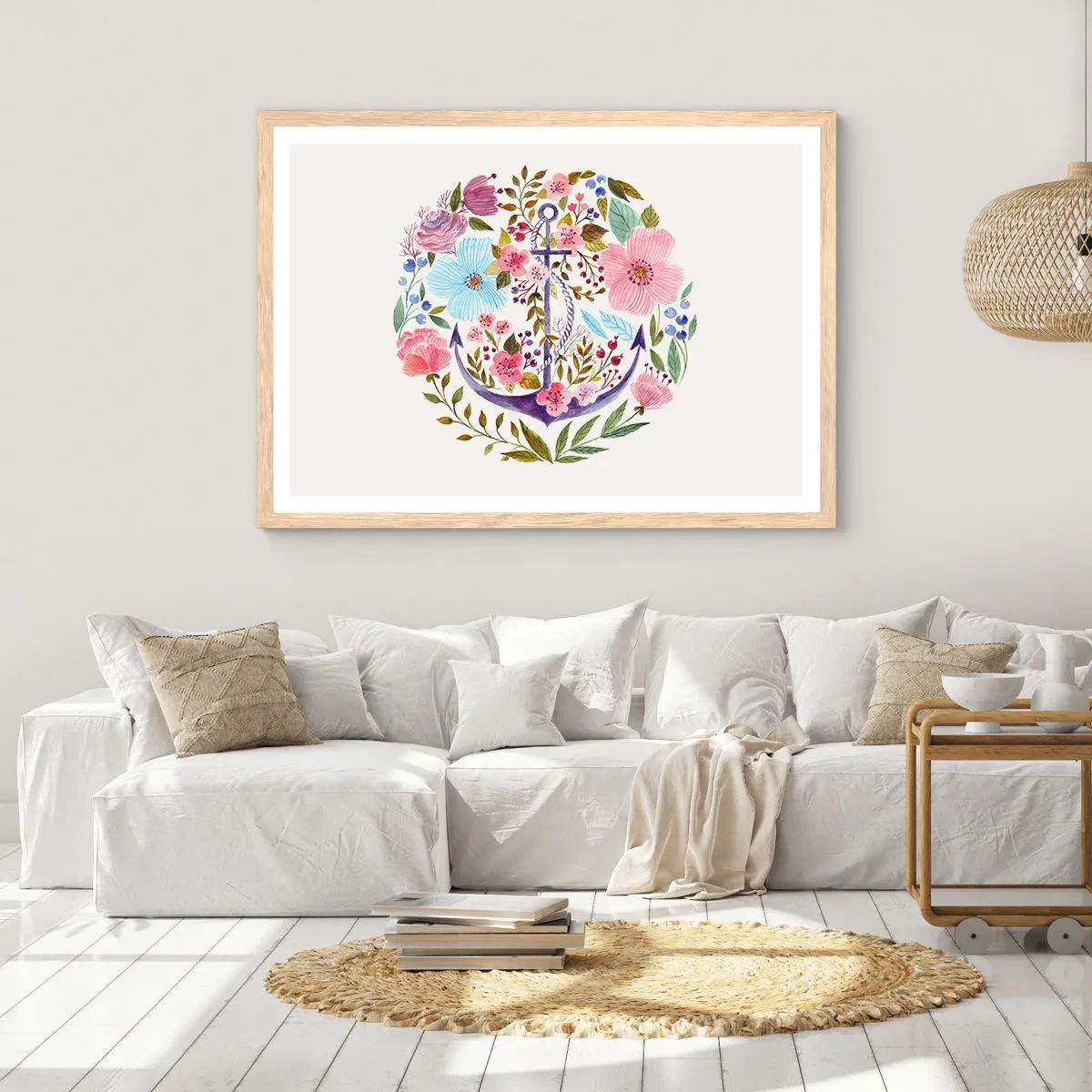 Póster en marco roble claro - El sueño reparador de un marinero - 70x50 cm