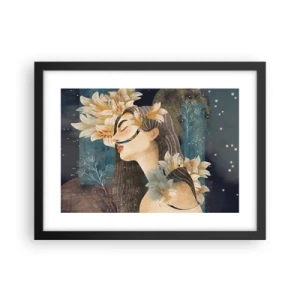 Póster en marco negro - Cuento de princesa con lirios - 40x30 cm