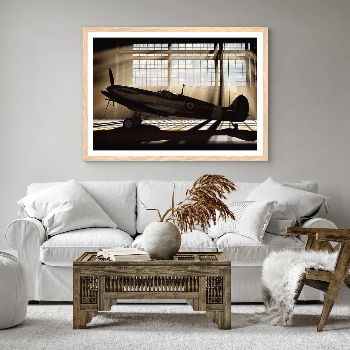 Póster en marco roble claro - El descanso del guerrero - 91x61 cm