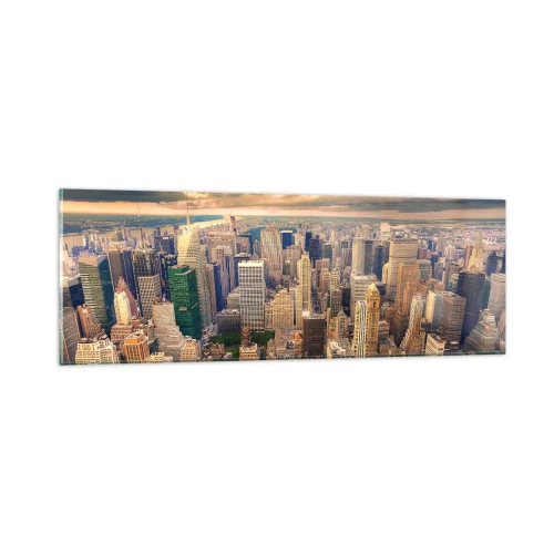 Cuadro sobre vidrio - Impresiones sobre Vidrio - Metrópolis dorada - 90x30 cm