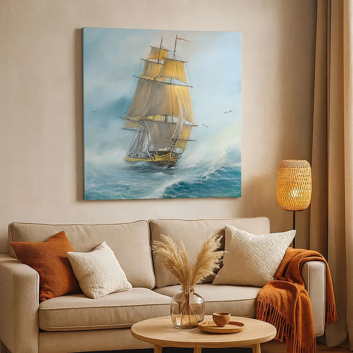 Cuadro sobre lienzo - Impresión de Imagen - Surcando las olas - 30x30 cm