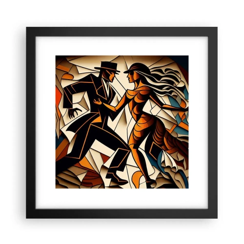 Póster en marco negro - Danza de pasión - 30x30 cm
