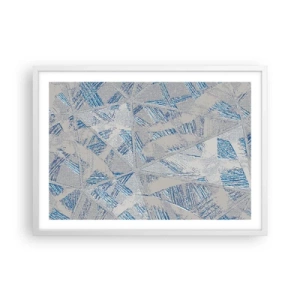 Póster en marco blanco - En un laberinto gris azulado - 70x50 cm