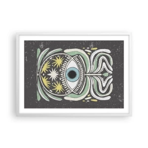 Póster en marco blanco - Rituales tribales - 70x50 cm