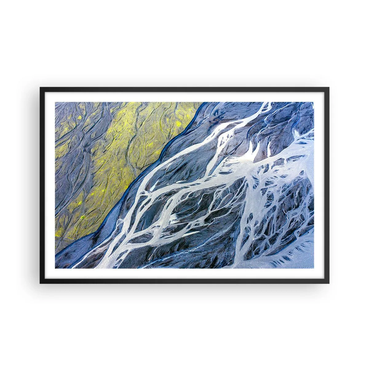 Póster en marco negro - Las pinturas rupestres de la naturaleza - 91x61 cm