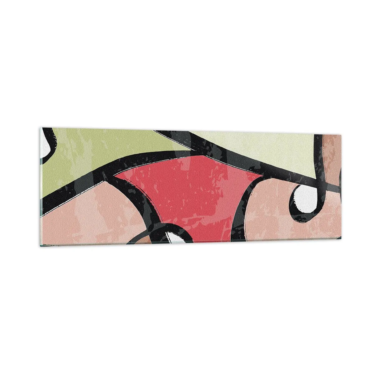 Cuadro sobre vidrio - Impresiones sobre Vidrio - Piruetas entre colores - 90x30 cm