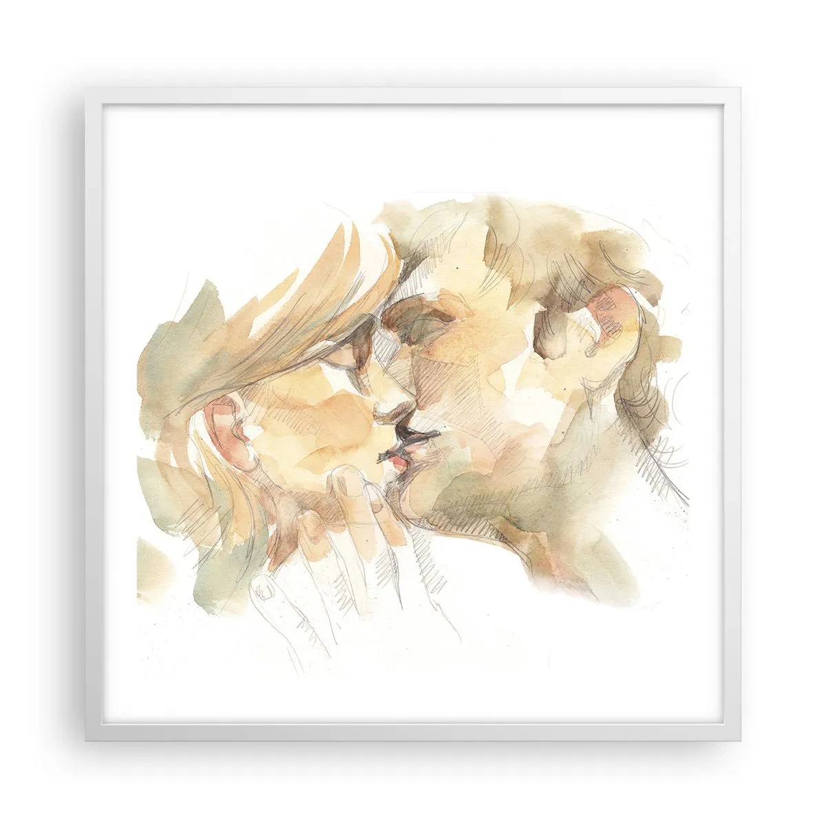 Póster en marco blanco - ¿La media naranja encontrada? - 60x60 cm