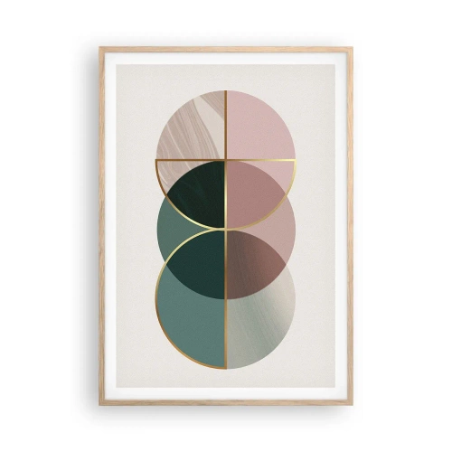Póster en marco roble claro - Círculo tras círculo... - 70x100 cm