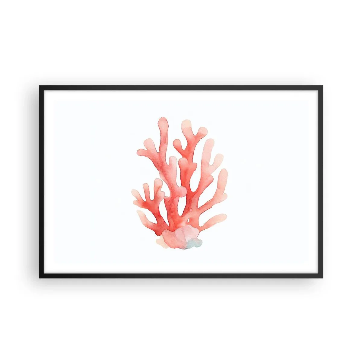 Póster en marco negro - La hermosura del color coral - 91x61 cm
