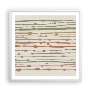 Póster en marco blanco - Composición de notas musicales - 60x60 cm