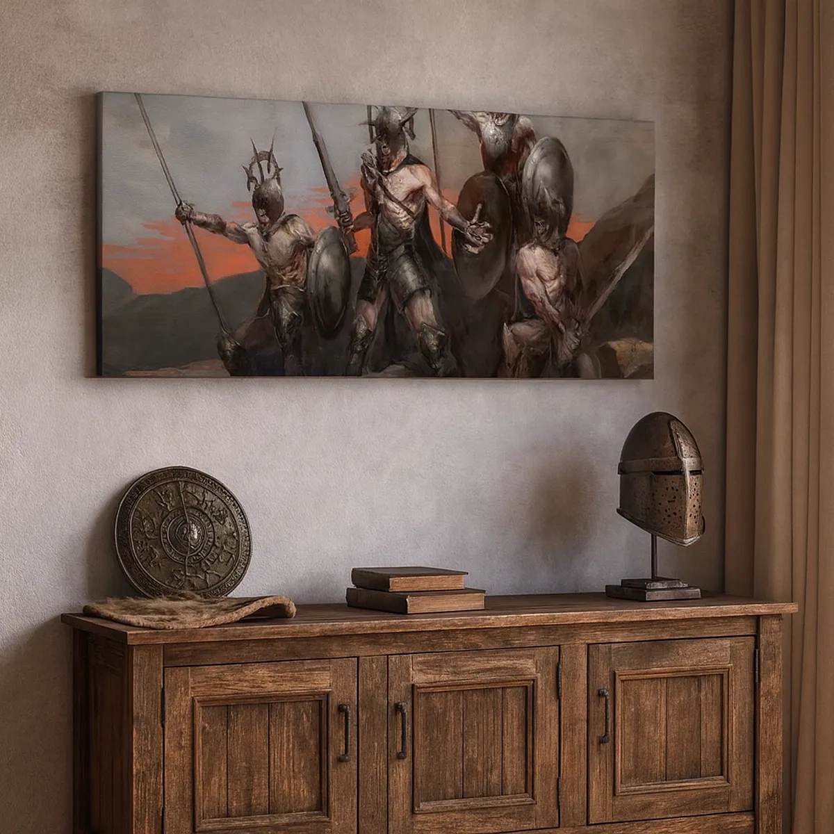 Cuadro sobre lienzo - Impresión de Imagen - Escudo con escudo - 30x30 cm