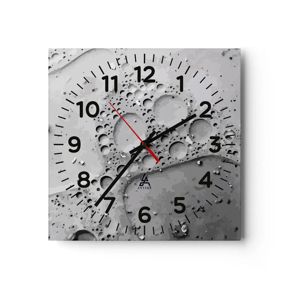 Reloj de pared - Reloj de vidrio - Rastro espumoso - 30x30 cm