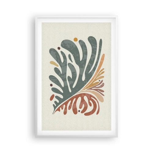 Póster en marco blanco - Hoja multicolor - 61x91 cm