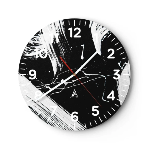 Reloj de pared - Reloj de vidrio - Rompiendo la oscuridad - 30x30 cm