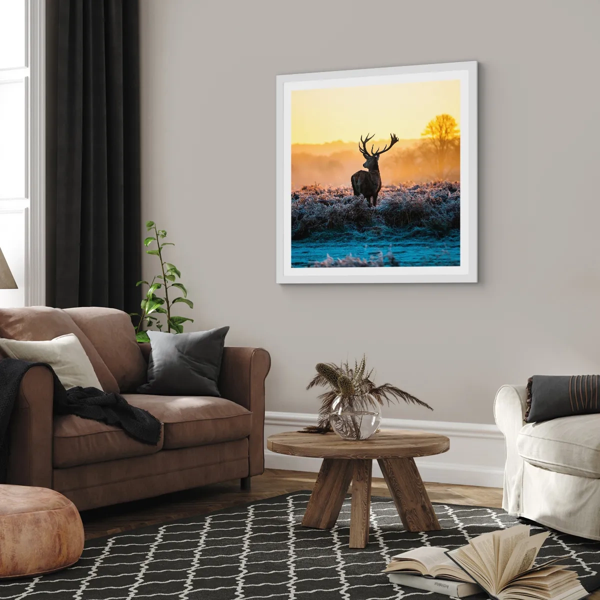 Póster en marco blanco - Coronado en sus propios dominios - 50x50 cm