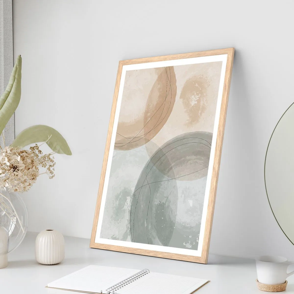 Póster en marco roble claro - Mundos que se entrecruzan - 30x40 cm