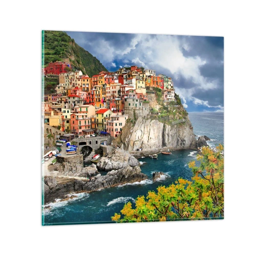 Cuadro sobre vidrio - Impresiones sobre Vidrio - En el acantilado - 40x40 cm