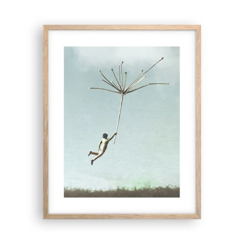 Póster en marco roble claro - Bailando con la brisa - 40x50 cm