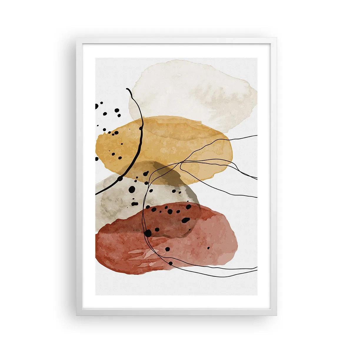 Póster en marco blanco - Líneas y transparencias - 50x70 cm