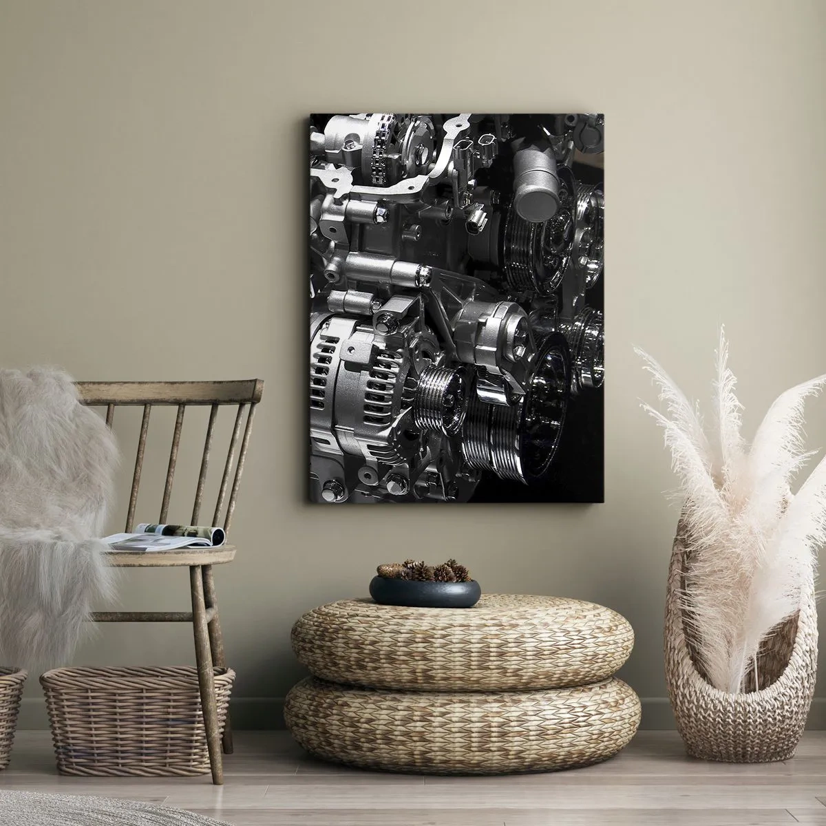 Cuadro sobre lienzo - Impresión de Imagen - Acero, hermoso, fuerte - 45x80 cm