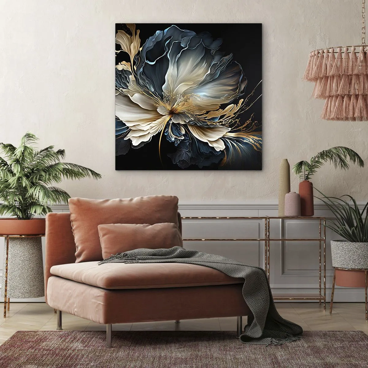 Cuadro sobre lienzo - Impresión de Imagen - Flor de helecho de cuento - 30x30 cm