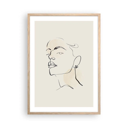 Póster en marco roble claro - Una mirada orgullosa - 50x70 cm