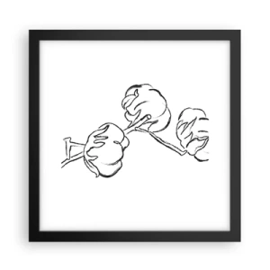Póster en marco negro - Plumón de algodón - 30x30 cm