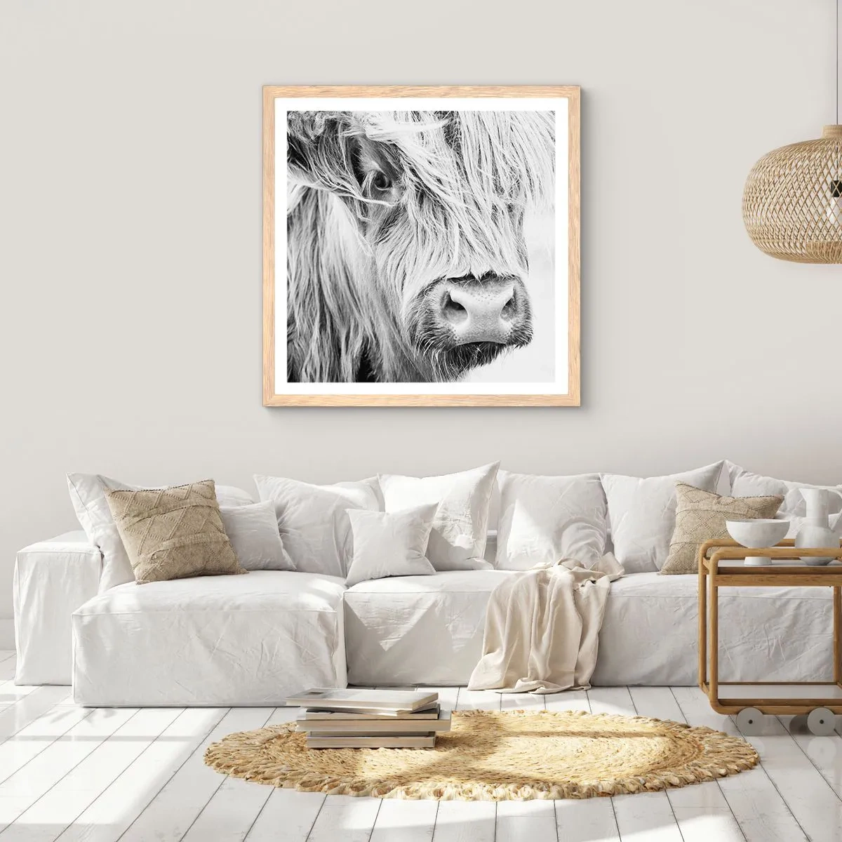 Póster en marco roble claro - La naturaleza escocesa - 40x40 cm