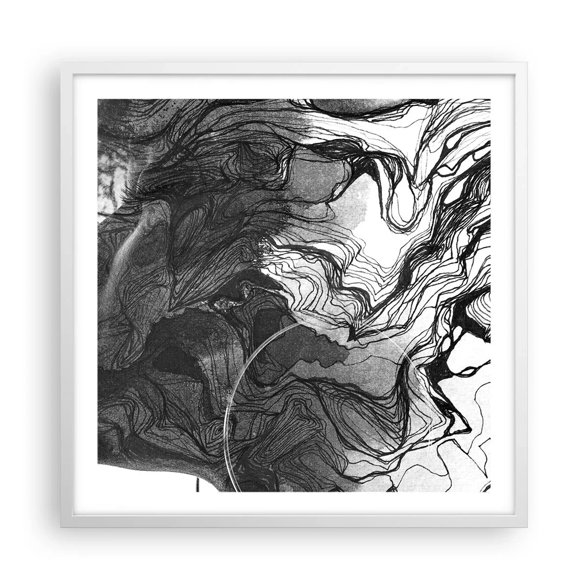 Póster en marco blanco - Enredada en sueños - 60x60 cm