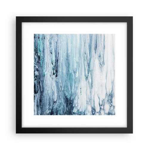 Póster en marco negro - Carámbanos de azul - 30x30 cm