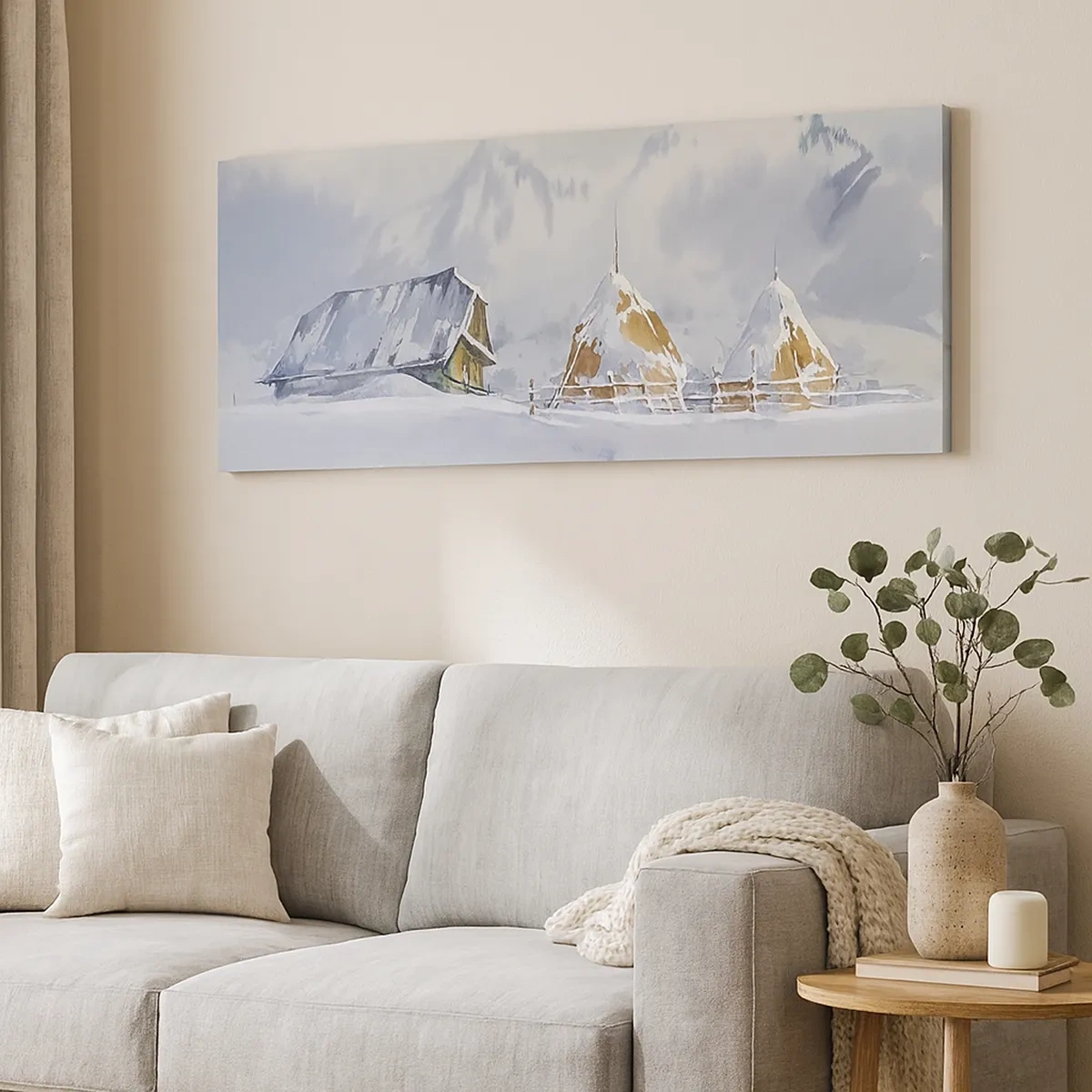 Cuadro sobre lienzo - Impresión de Imagen - En un valle nevado - 30x30 cm