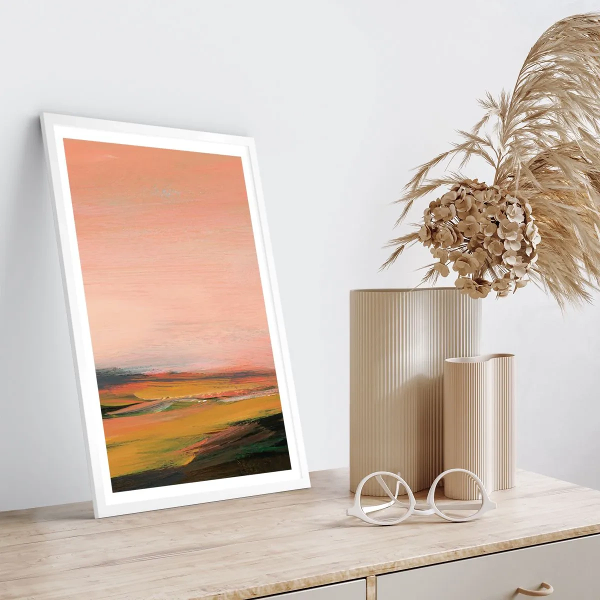 Póster en marco blanco - En tono rosa - 40x50 cm