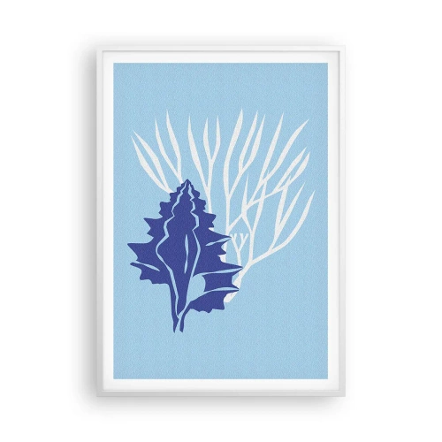 Póster en marco blanco - Formas frondosas - 70x100 cm
