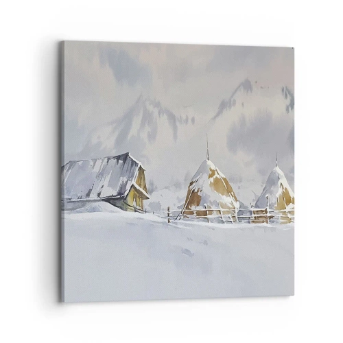 Cuadro sobre lienzo - Impresión de Imagen - En un valle nevado - 70x70 cm