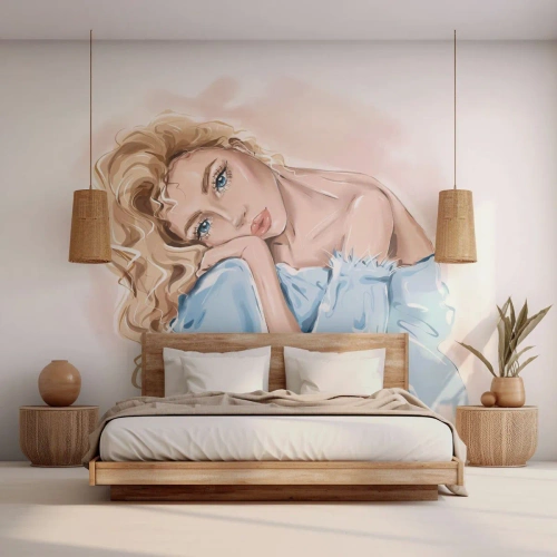 Fotomural Premium Canvas - Soñar en azul - Mujer, Moda, Gráficos - 300x210 cm