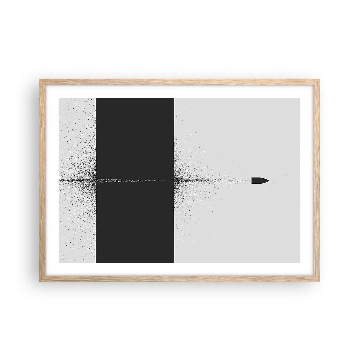 Póster en marco roble claro - Directa al objetivo - 70x50 cm