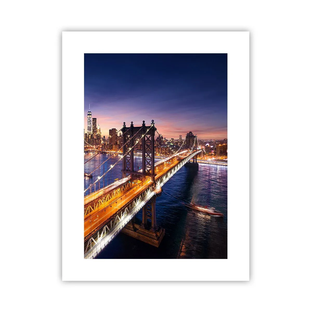 Póster - Un puente luminoso hacia el corazón de la ciudad - 30x40 cm