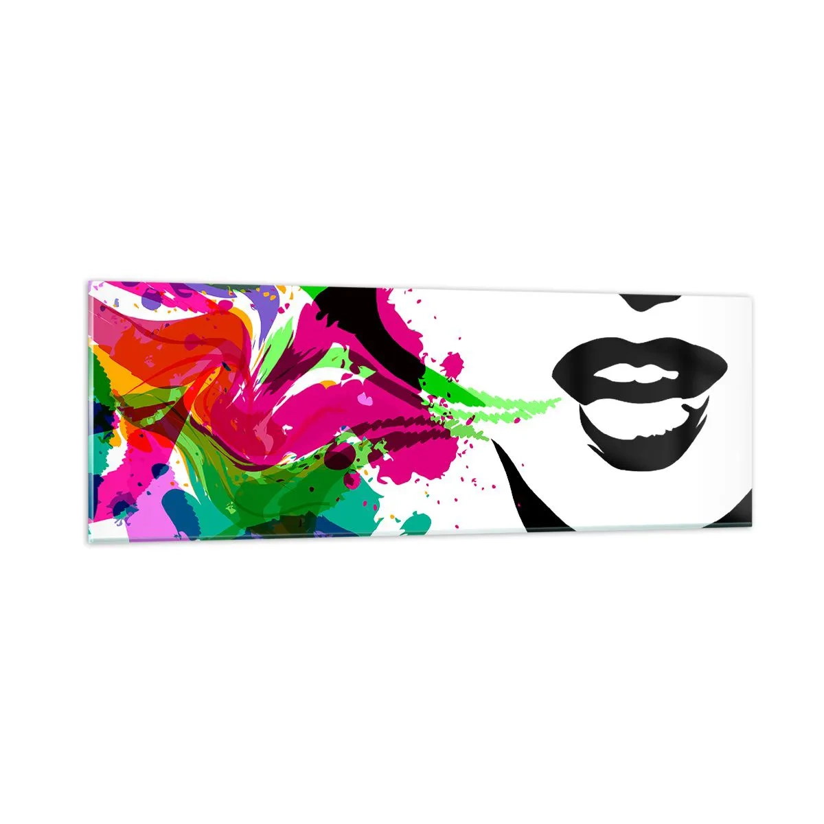 Cuadro sobre vidrio - Impresiones sobre Vidrio - Una historia con los colores del arco iris - 90x30 cm