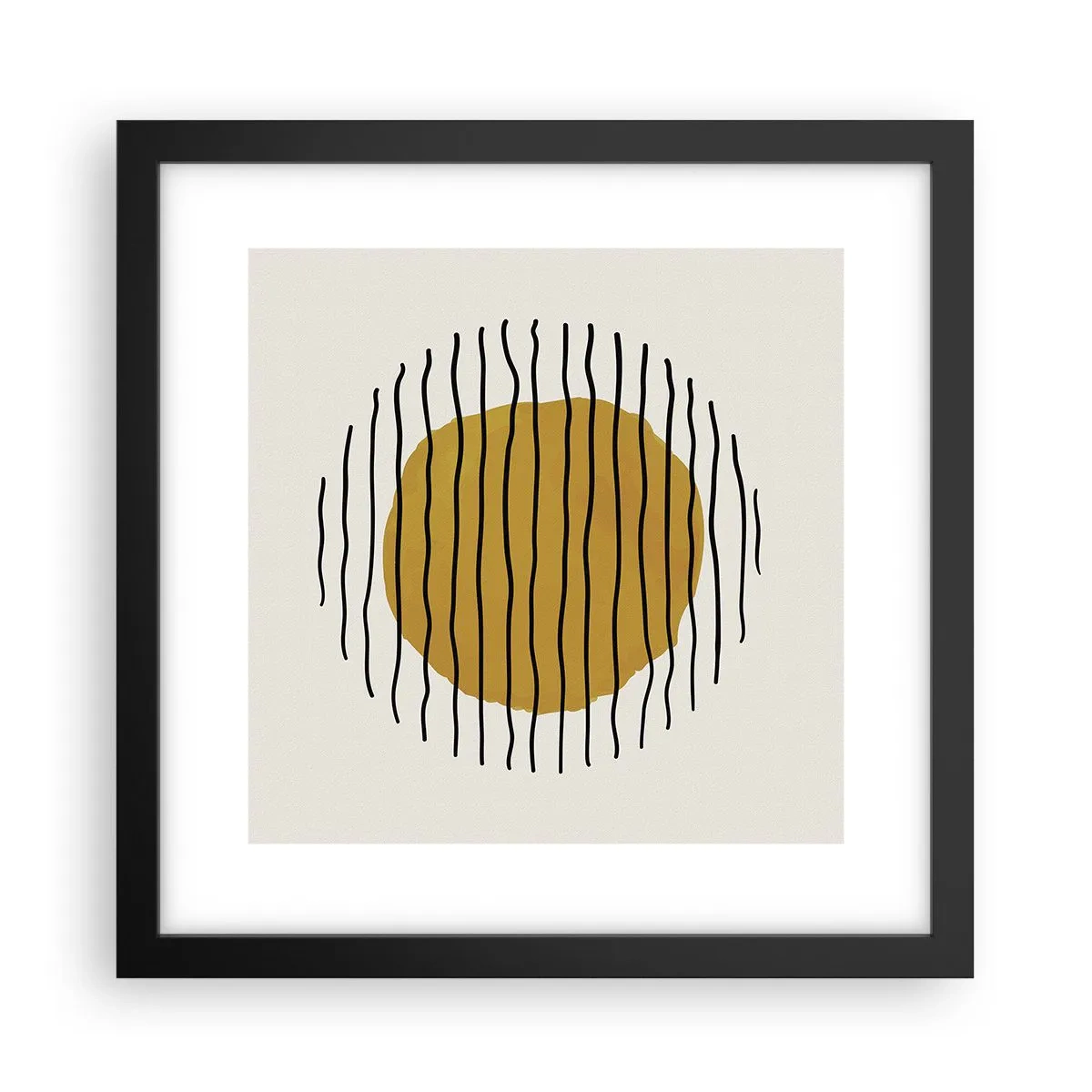 Póster en marco negro - Abstracción cálida - 30x30 cm