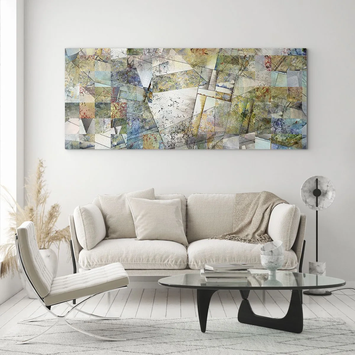 Cuadro sobre vidrio - Impresiones sobre Vidrio - Remodelación geométrica - 100x40 cm