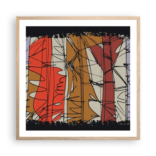 Póster en marco roble claro - Composición espontánea - 60x60 cm
