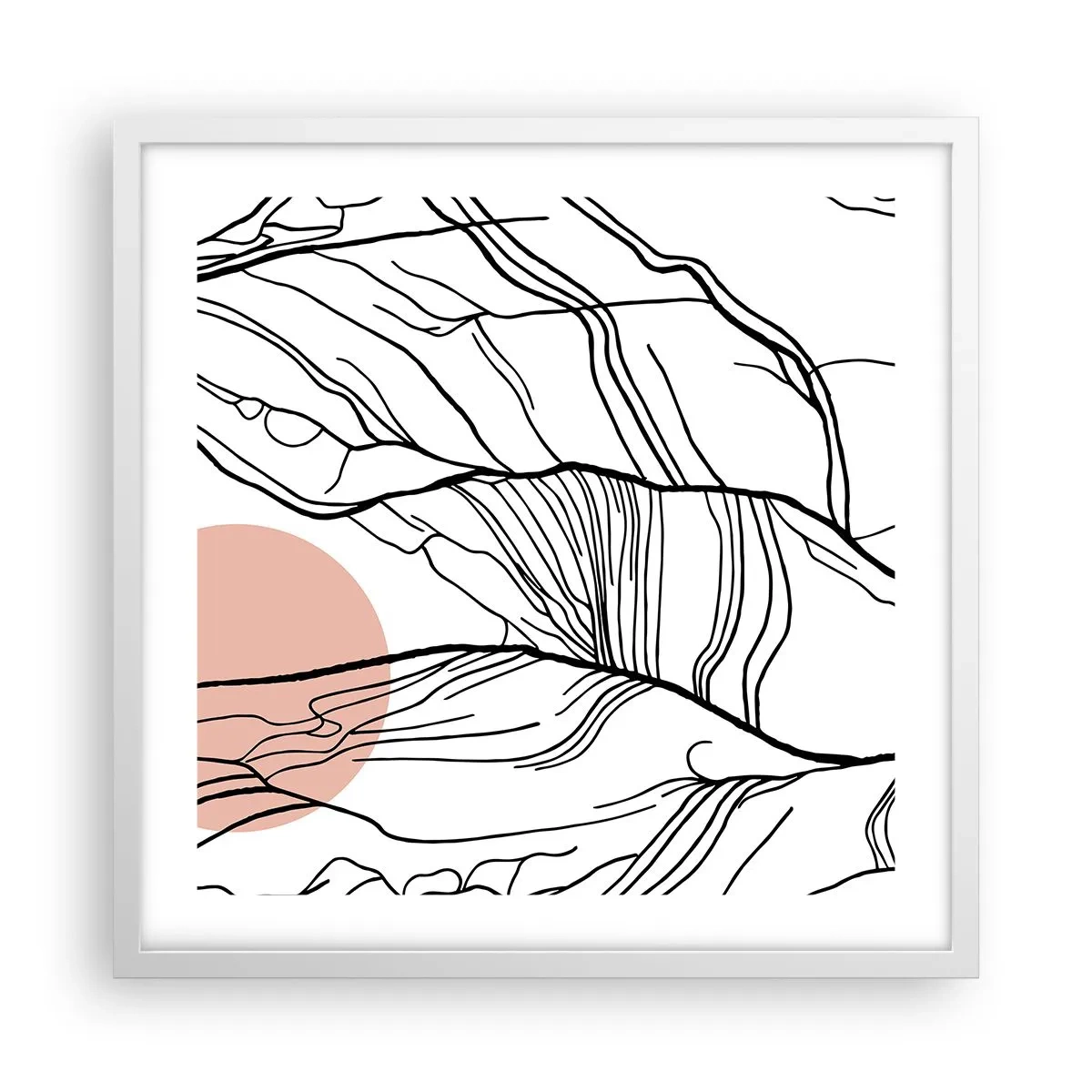 Póster en marco blanco - En una red de ramas - 50x50 cm