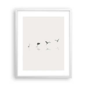 Póster en marco blanco - Cuatro sencillos pasos para despegar - 40x50 cm