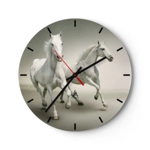 Reloj de pared - Reloj de vidrio - ¡Poder blanco! - 40x40 cm